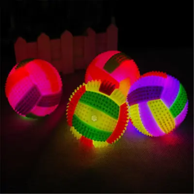£3.71 • Buy LED Volleyball Flashing Light Up Color Changing Bouncing Hedgehog Ball Dog Toy J