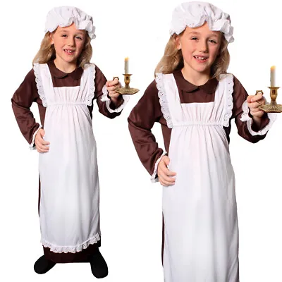 £10.99 • Buy Girls Poor Victorian Costume School Book Day Kids Historical Tudor Fancy Dress 