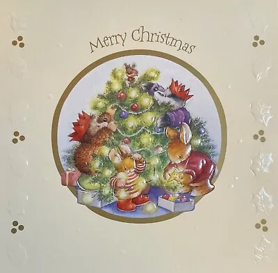 Country Companions Hallmark Christmas Card~single Card~cute~animals & Tree • £1.99