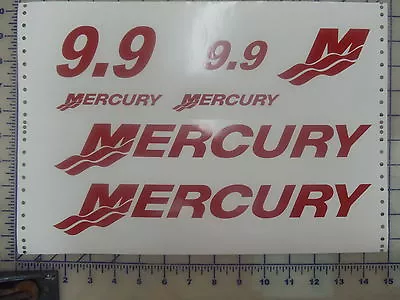 9.9 HP MERCURY BOAT MOTOR DECAL SET Of 7 Stickers Many Custom Color Choices  • $19.95