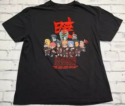 Naruto Shirt Men's Size XL Black Shippuden Akatsuki Uzumaki Itachi Uchiha • $14.09