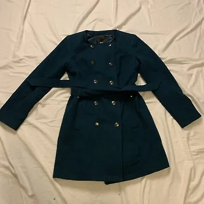 Womens Mossimo Wool Blend Wool Coat Size M Blue • $24.99