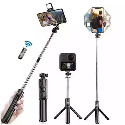 Wireless Selfie Stick Tripod Stand With Light Bluetooth Remote For Mobile Phones • $12.58