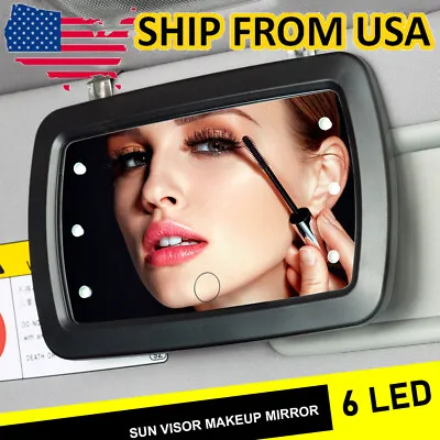 LIghted Car Sun Visor Vanity Mirror Clip On Universal Make Up Sunshade LED Light • $9.59