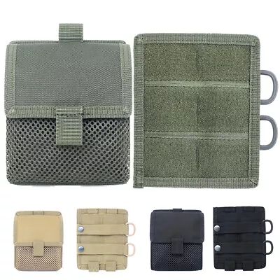 Hook & Loop Panel MOLLE Patch Converter Adapter With Tactical Mesh Pouch Kit Bag • $8.99