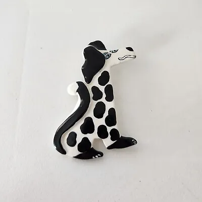 RUBY Z DALMATION DOG BROOCH Puppy Parrots Pearls Flying Colors Jewelry Vtg 80s  • $27.98