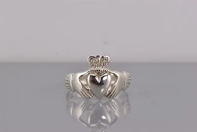 Sterling Silver Hearts Hands Crown Irish Claddagh Band Ring 925 Ireland Sz: 13 • $37.50