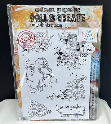 Aall & Create FARMYARD FRIENDS Farm Animals Cow Duck Mixed Media Rubber Stamps • $27.99