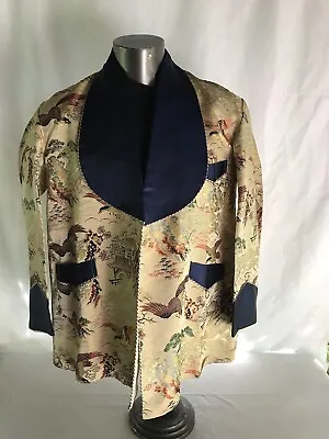 VTG 40s - 50s New Fashion Japanese Silk Lounge Smoking Jacket - M Large • $350
