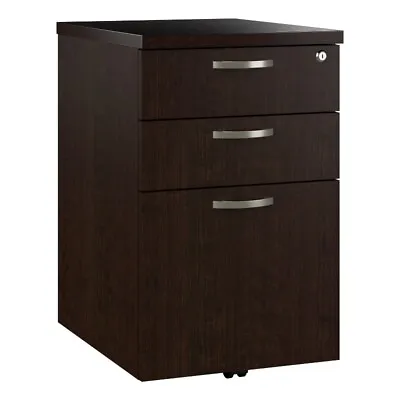 Office In An Hour 3 Drawer Mobile File Cabinet In Mocha Cherry - Engineered Wood • $310.37