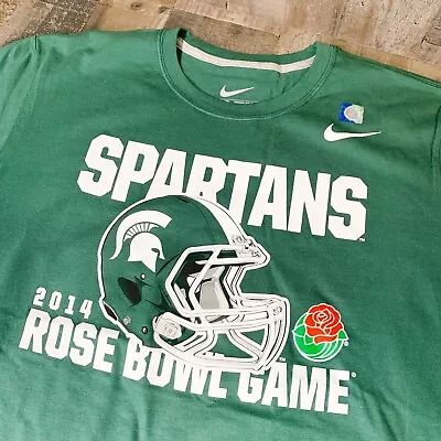 Michigan State Spartans MSU Nike 2014 Rose Bowl Game Football T Shirt XL New • $20