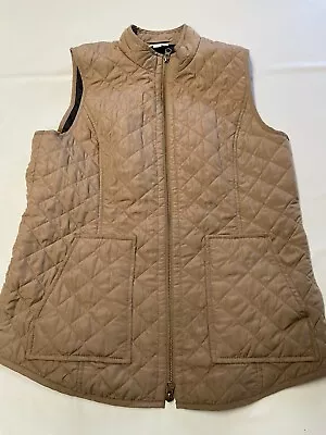 Womens J JILL Brown Zip Up Insulated Heritage Quilted Vest Sz S • $26.99