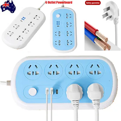 6 Outlet Power Board Intelligent Powerboard Overload Protection With 1.8M Cable • $24.69