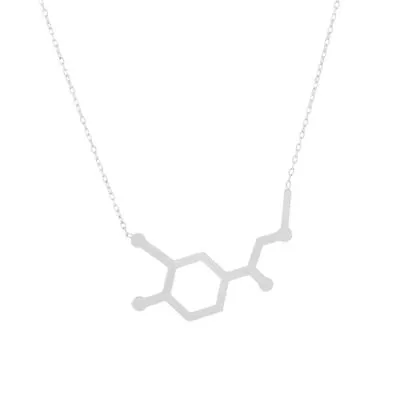 Adrenaline Molecule Necklace In 925k Sterling Silver Adjustable Science Jewe... • $33.55