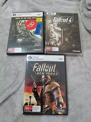 PC DVD Games - Fallout 3 - Fallout 4 - Fallout New Vegas - Bundle • $29.95