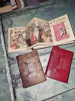 Mr Punch's Pocket-Book For 1857 1870 & 1878. 3 Books. Calendar Diary Memos. • £75