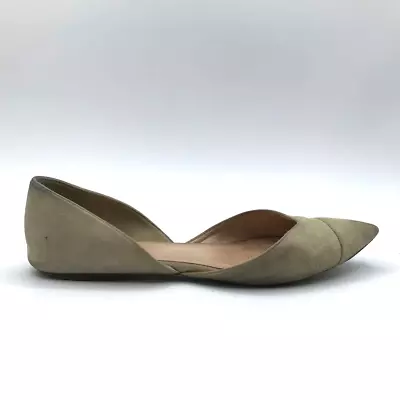 J.crew Womens Dorsay Flat Shoes Beige Slip On Pointed Cap Toe 7 • $19.99