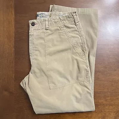 Em's Of Mason's Pants Mens 34x28 Canvas Straight Leg Relaxed Beige Made In Italy • $19.99