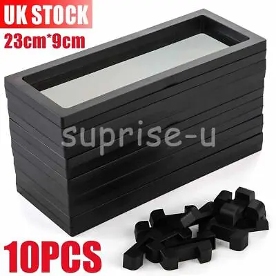 10PCS 3D Clear Floating Display Frame Case/Box Coin Display Stand Holder 23x9cm • £16.29