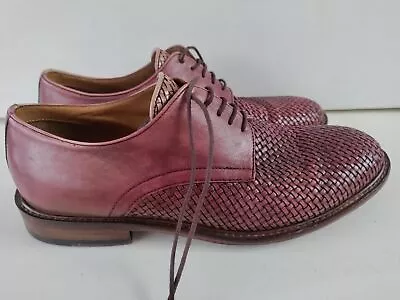 Mens Adolfo Carli  Light Wine Woven Leather Lace Up Shoes Uk 7 • £15.99