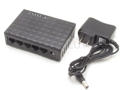 For Desktop PC New RJ45 MINI 5-Ports Fast Ethernet Network Black Switch Hub • $15.99