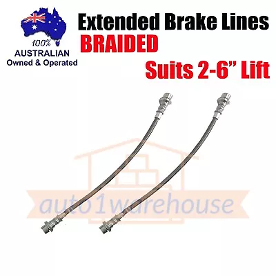 For Toyota Landcruiser 80 Series N/ABS F + R Extended Brake Lines Braided 2 - 6  • $70