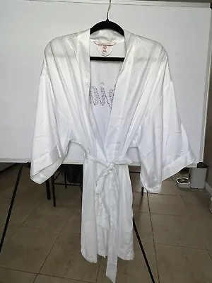 Victoria’s Secret White Bride Robe For Bachelorette With Belt Pockets Size S • $24.99