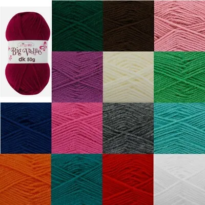 £1.29 • Buy King Cole Big Value DK 50g Knitting Crochet Yarn Double Knit Acrylic Wool