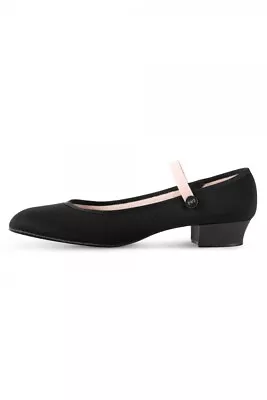 BLOCH Accent Low Heel Canvas RAD Character Dance Shoes Suede Sole Black S0326 • £26