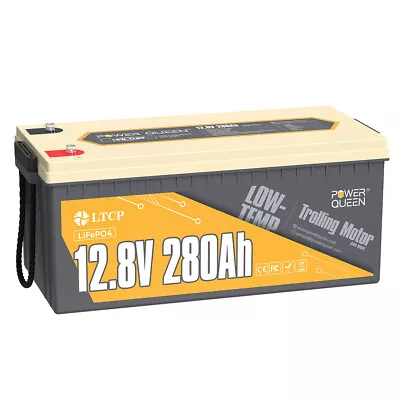 Power Queen 12V 280Ah Low-Temp Protection LiFePO4 Lithium Battery For RV Marine • $699.99