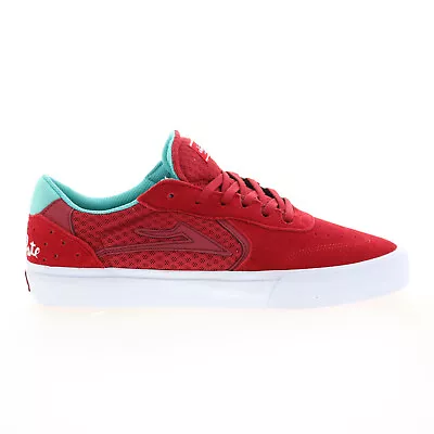 Lakai Atlantic Vulc Chocolate Mens Red Suede Skate Inspired Sneakers Shoes • $68.99