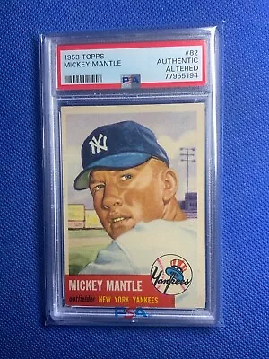 1953 Topps Baseball #82 Mickey Mantle Card Graded PSA AUTHENTIC • $3000