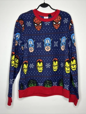 $22.95 • Buy Vintage Marvel Mad Engine Avengers Christmas Sweater Sz MEDIUM Iron Man Hulk