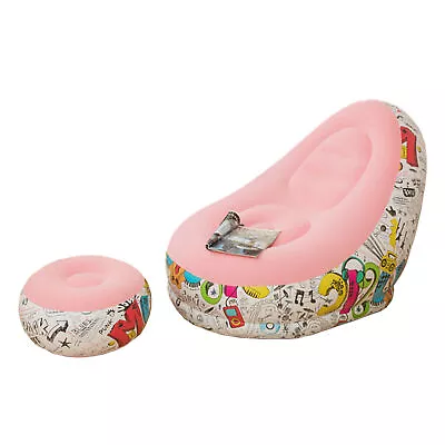 Lazy Sofa Bean Bag Chair Set Couch Seats Air Inflatable Indoor Lounge Foot Stool • $83.15
