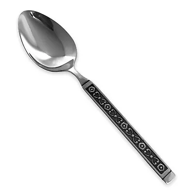 Gorham Hacienda Stainless Serving Spoon Flatware Black Accents 8 3/4 • $8.98