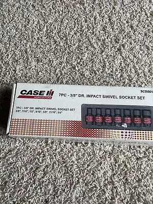 Case IH Tools 7 Piece SAE 3/8” Drive 6 Point Impact Swivel Socket Set 3/8”- 3/4” • $78