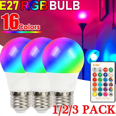 E27 RGBW LED Light Bulb 16 Color Changing Light Bulb Dimmable Party Blub +Remote • $7.13