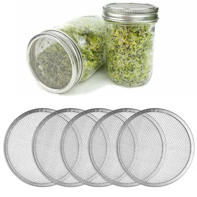 5Pcs 86mm Sprouting Mesh Screen Strainer Filters For Wide_Mouth Mason Jars Lid • $8.10