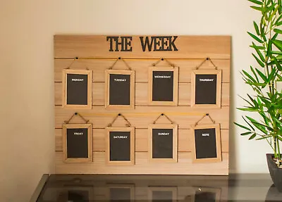 £12.59 • Buy 7 Day Blackboard Organiser Memo Weekly Planner Chalk Hanging Board Notice Home