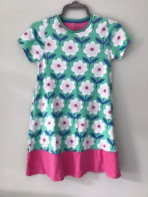 Mini Boden Girls 11-12 Years Green Flower Summer Dress Cotton • £1.99