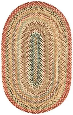 $78 • Buy Capel Rugs Portland Wool Casual Country Braided Oval Area Rug Lt. Gold 100
