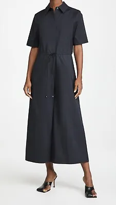 $249 • Buy STAUD Ludo Short Sleeve Stretch Cotton Jumpsuit Black Size Medium $325 NWOT
