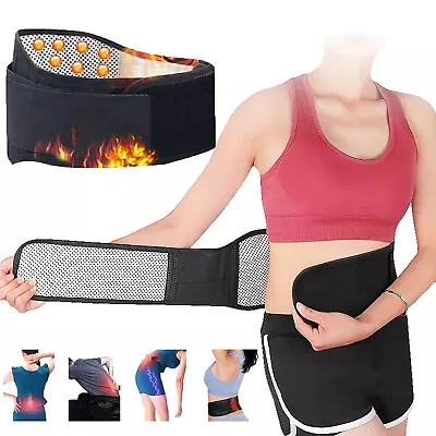 Back Support Brace Belt Lumbar Lower Waist Magnetic Pain Relief Adjust Trimmer • $13.99