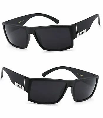 Locs Flat Top Biker Glasses Men Dark Lens Large Gangster Black Og Sunglasses Uv • $9.90