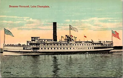 Postcard Steamer Vermont In Lake Champlain Vermont New York • $8