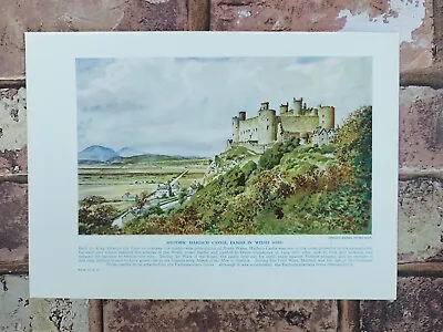 Vintage 1930s Harlech & Edinburgh Castle Wales Scotland Book Page Painting Print • £8.50