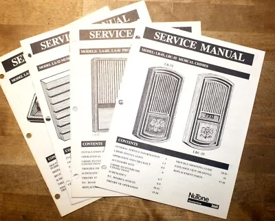 NuTone® Service Manuals For LA52 LB55 LA60 & LA99 Musical Door Chimes • $27.50