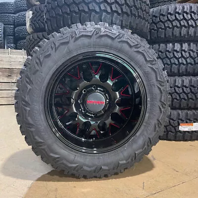 4 20x10 Mayhem Tripwire Red Wheels Rims 35 MT Tires 8x170 Ford Super Duty F250 • $2649