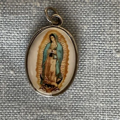 Virgen De Guadalupe Virgin Mary Medal Pendant Charm | Silver Tone | • $8.99