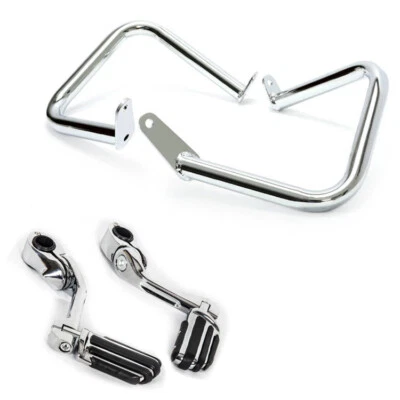 $73.60 • Buy KUAFU For Yamaha V-Star 400 650 XVS650 Engine Guard Crash Bar +Highway Foot Pegs